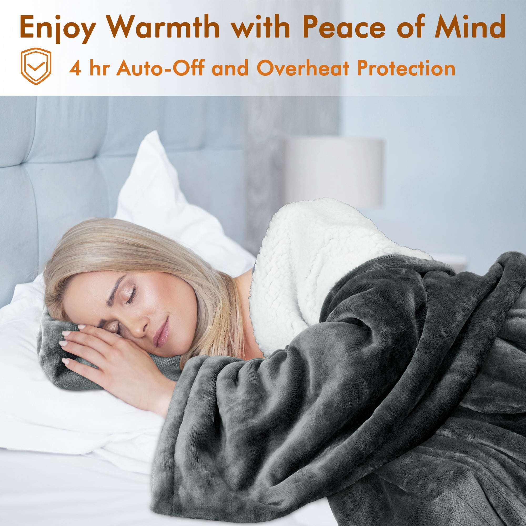 Tirrinia Wearable Heated Blanket for Adults Women Sherpa Christmas Thanksgiving Gift,Ultra Soft Comfy Warm Plush Full Body Throw with Sleeves for Reading Wrap, TV Blanket, Robe Cover