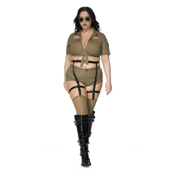 Sky Hosiery 71110Q-3X-4X Womens Top Aviator Director Costume, Green - 3X & 4X - 4 Piece