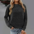 thumbnail image 2 of ZHYou Womens Soft Front Pocket Sweatshirts,Casual Pullover Baggy Fit Comfortable Warm Tops,Dark Gray,Size M, 2 of 9