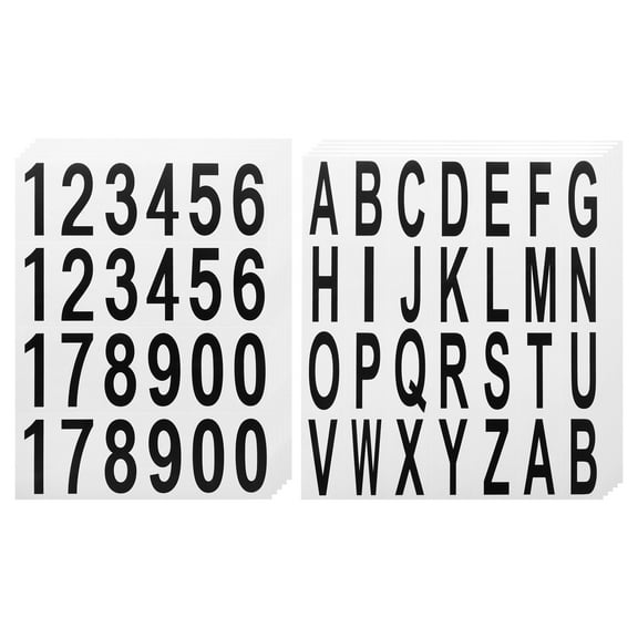 Uxcell 10 Sheets Small Mailbox Numbers and Letters for Indoor/Outdoor Decal, Black in White