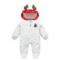 thumbnail image 3 of Bjutir Baby Toddler Boys Girls Jumpsuit Christmas Snowsuit Romper Warm Coat White Size 9-12 Months, 3 of 4