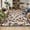 Light Tan, variant on Tzou Modern Animal Print Runner Rug 10' x 13', Brown Non-Slip Washable Low Pile Indoor Carpet for Living Room, Large Stain-Resistant Indoor Floor Mat with Tiger & Floral Design