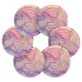 thumbnail image 2 of Haosy Set of 6 Drink Woven Coaster with Holder Heat Resistant Non-Slip Bar Coasters 4 Inches Soft Pink Purple Blue Marble, 2 of 7
