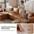 thumbnail image 6 of JULY'S SONG 118.5" Leather Modular Sectional Sofa with Storage Ottoman, Oversized U-Shaped Couch with Storage Seat, 6 Seater Couch for Living Room, Brown, 6 of 10