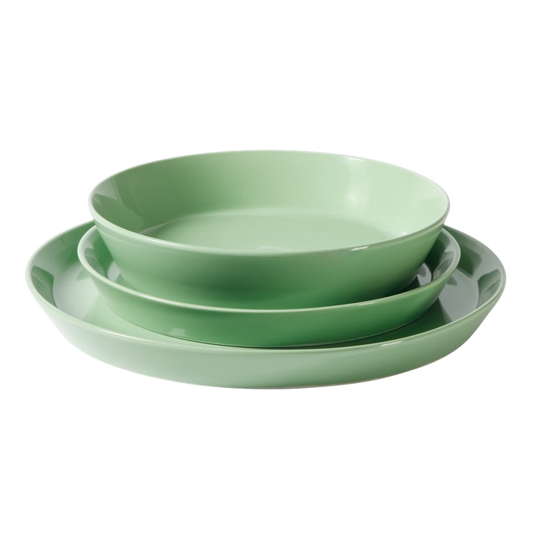 Martha Stewart Everyday Faretta Green 12-Piece Fine Ceramic