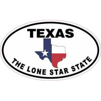 5in x 3in Flag Oval Texas The Lone Star State Sticker