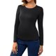 thumbnail image 1 of INSPIRE CHIC Camisetas de Maternidad con Fruncidos para Mujeres, Camisas de Manga Larga, Blusas Casuales, Camiseta Básica, Ropa 2025, Talla X-Large, Negra, 1 of 6