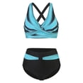 thumbnail image 6 of Niusricy Women 2 Pieces Bikini Swimsuits S-XXL Ladies Fashion Sexy Swimwear Ethnic Style/Stripe/Tie-Dye/Animal Pattern Padded Bra Thong Bottoms Beach Bathing Suit Set for Vacation, 6 of 7