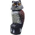 Fake Owl Decoys to Scare Birds Away, Rotating Head Sculptures, Nature
