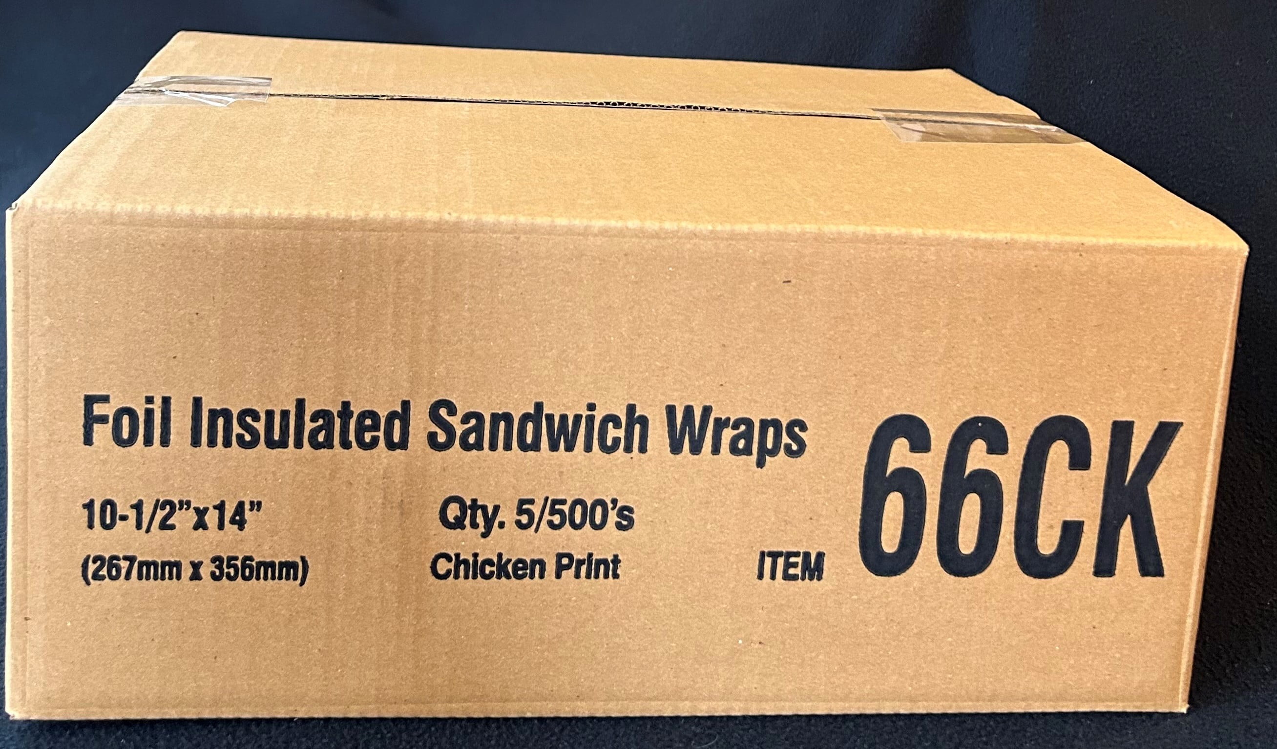 Insulated Foil Sandwich Wrap, 10.5" x 14" Sheets, Chicken Print, 2,500 Count