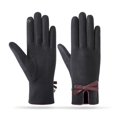 thumbnail image 2 of Women's Gloves Mittens Women'S Warm Gloves Autumn And Winter Fleece Warm Bow Outdoor Cycling Driving Gloves, Women's Accessories Gloves Mittens, 2 of 3