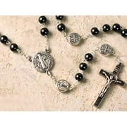 Saint Benedict Hematite Beads Rosary