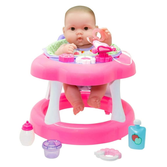 JC Toys, Lots to Love Babies All-Vinyl 14 inches Baby Doll in Walker with Accessories