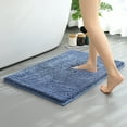 thumbnail image 1 of Hitime Soft Chenille Bath Mat Grey 24x36 Quick Dry Machine Washable Bathroom Runner - Ultra Absorbent Non-Slip Backing Bath Rug Mat - Blue, 1 of 9
