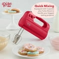 thumbnail image 4 of Rise by Dash Compact Hand Mixer Electric for Whipping + Mixing with Cord Storage, 5 Speed - Red - New, 4 of 7