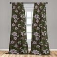 thumbnail image 2 of Romantic Autumn Window Curtains, Asian Inspired Flowers Vintage with Falling Leaves Pattern, Lightweight Decor 2-Panel Set with Rod Pocket, Pair of - 28"x84", Pale Mauve Peacock Green, by Ambesonne, 2 of 3