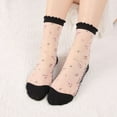 thumbnail image 2 of Women's Socks - Ladies Summer Sheer Floral Stockings Soft Breathable Short Socks for Casual Comfort and Stylish Daily Wear,Black, 2 of 7