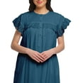thumbnail image 3 of Moomaya Solid Round Neck Nursing Sleepwear For Women Cotton Nightdress, 3 of 6