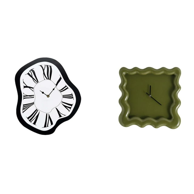 Reloj de pared moderno con números distorsionados, diseño electrónico decorativo de acrílico silencioso con efecto de fusión, ideal para el ho