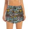thumbnail image 2 of Pofeuu Barbeque Print Women's Athletic Shorts Running Workout Shorts Tummy Control Quick Dry Gym Shorts with Pockets Double layer sports shorts-X-Large, 2 of 7