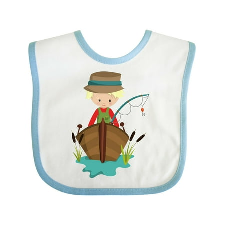

Inktastic Fishing Boy Fisherman Fishing Rod Blond Hair Gift Baby Boy Bib
