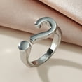 thumbnail image 5 of Anillos para mujer, regalos para mujer, anillo de joyería de moda ajustable con apertura de signo de interrogación abierto para mujer, 5 of 5