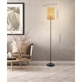 thumbnail image 2 of Floor Lamp for Living Room Farmhouse Rattan Floor lamp Modern Standing lamp with HandWorked Rattan Shade Tall Lamp with Foot Switch, 2 of 6