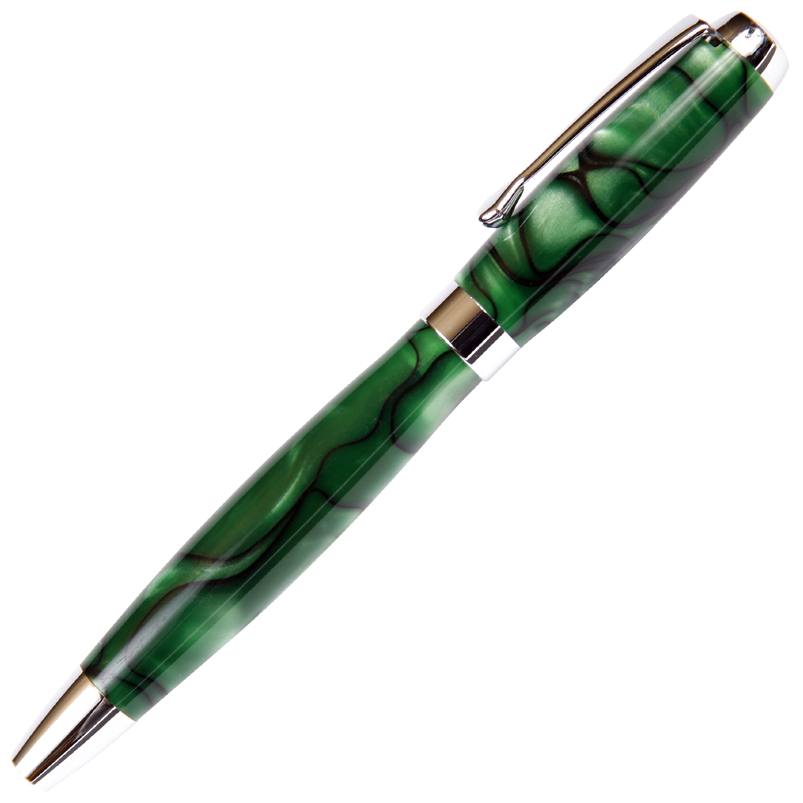 Green & Black Marbleized Gloss Body, Tuscany Rollerball Pen (Black Ink, Medium Tip 0.7 MM)