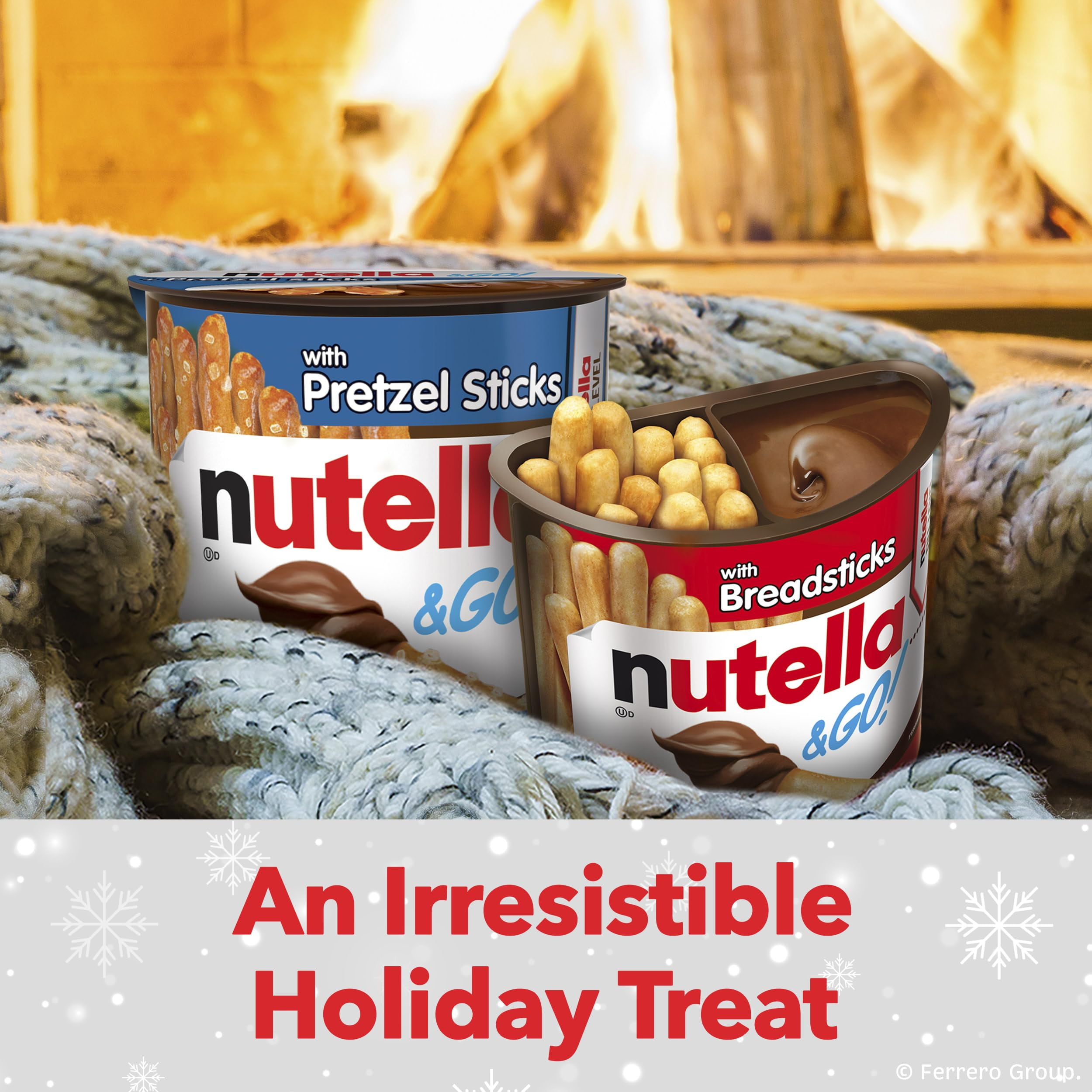 Nutella & GO!UMRT&nbsp;Bulk 24 Pack, Hazelnut and Cocoa Spread with Breadsticks, Stocking Stuffers, Snack Cups, 1.8 oz Each