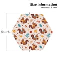 thumbnail image 2 of Honeii Forest Squirrel Nuts print Leather Coaster Set of 4, ideal for safeguarding your furniture from drinks spills and effortless cleanup-Hexagon, 2 of 6