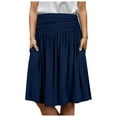 thumbnail image 2 of ASFGIMUJ Simlu Skirts For Women Regular And Plus Size Skirt With Pockets Below The Knee Length Ruched Flowy Midi Skirt, 2 of 6