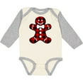 thumbnail image 3 of Inktastic Buffalo Plaid Gingerbread Man Boys or Girls Long Sleeve Baby Bodysuit, 3 of 5
