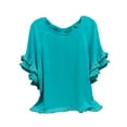 thumbnail image 2 of Blue Womens Tops Womens Plus Size Tops Tunic Short Sleeve Crew Neck Shirts Casual Soft Blouse 1XL 5XL Shirts for Women, 2 of 4