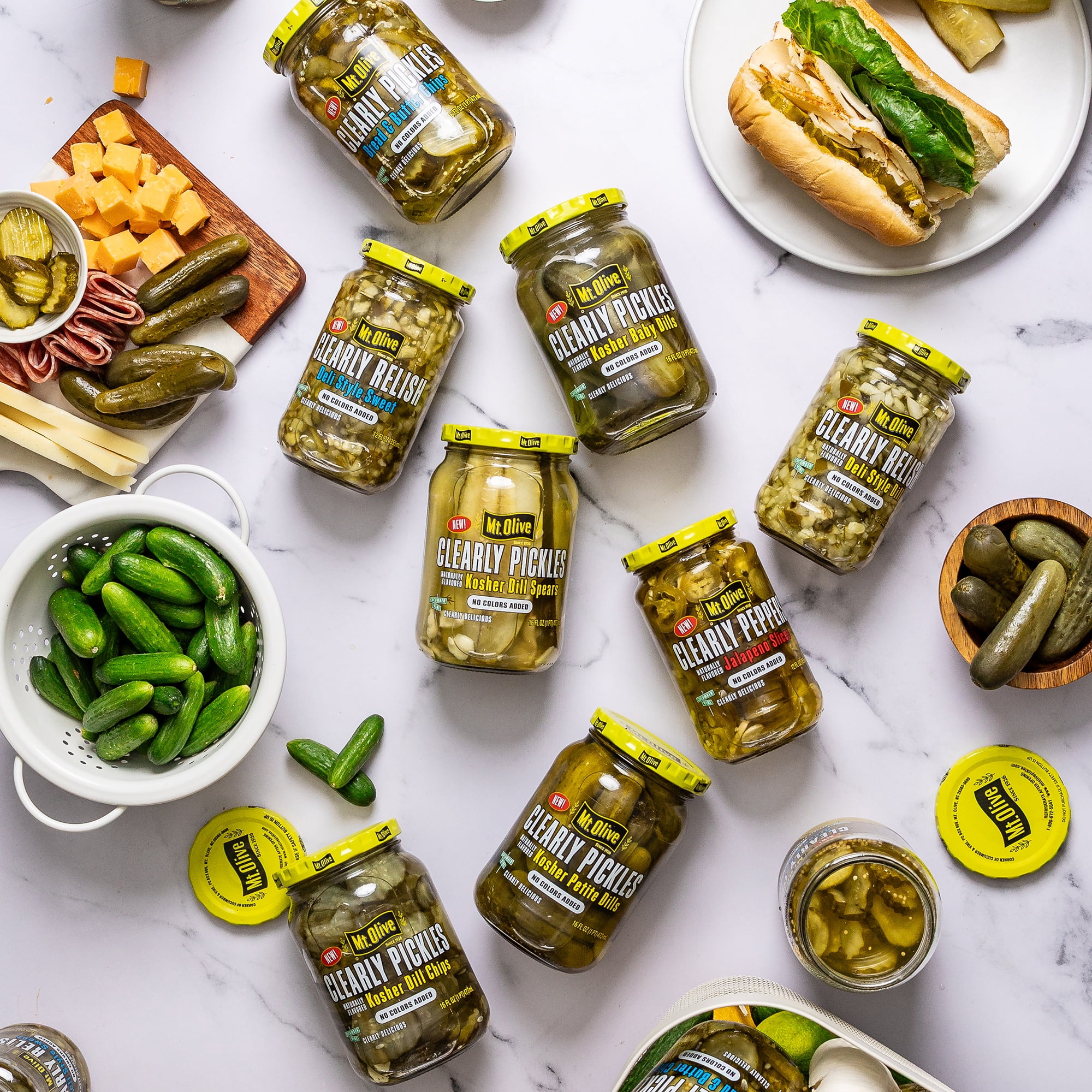 Mt. Olive Clearly Pickles Kosher Dill Chips, 16 fl oz Jar - Naturally Flavored Dill Chips, No Artificial Dyes