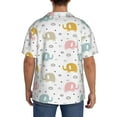 thumbnail image 5 of JUNZAN Mens Casual Button Down Shirts Short Sleeve Little Elephant Print Shirt-X-Large, 5 of 7