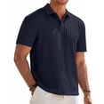 thumbnail image 2 of ASDFVBKG Mens Polo Shirts Short Sleeve Casual Summer Lightweight Cotton Golf Polo Shirts with Pocket Navy S, 2 of 4