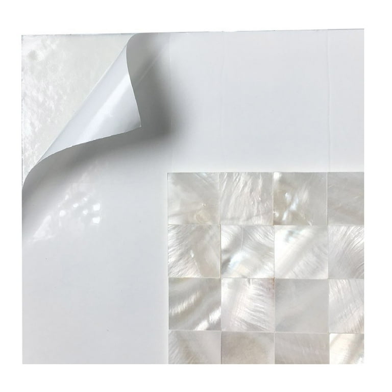 Art3d Rectangle White Seamless 12 in. x 12 in. Peel and Stick Mother of Peral Tile (1-Pack) Art3d Rectangle White Seamless 12 in. x 12 in. Peel and Stick Mother of Peral Tile (1-Pack)