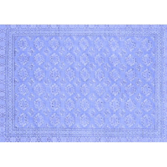 Ahgly Company Indoor Rectangle Oriental Blue Modern Area Rugs, 2' x 3'