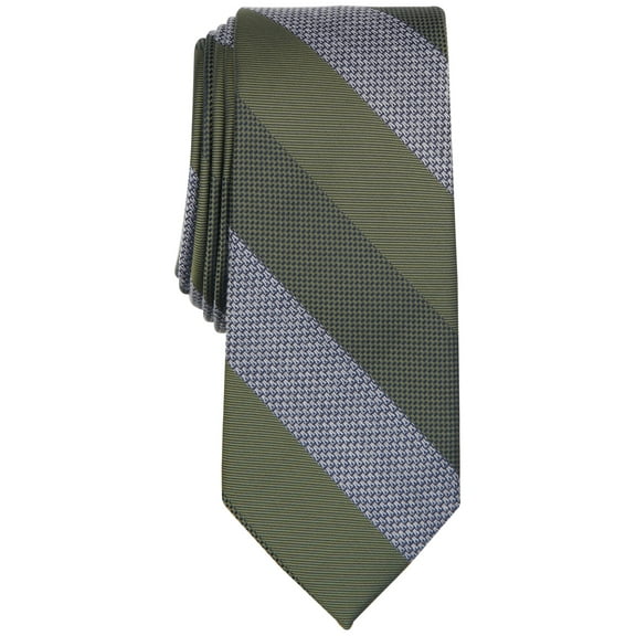 Bar Iii Men Tie Necktie One Size Green Striped