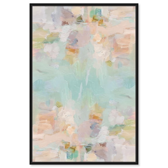 Expressive Swirls Canvas Green Abstract Art by Art Remedy, Black Frame, 10 x 15