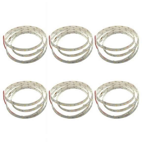 6pcs 1M 60-3528 SMD Waterproof LED Light Strip DC12V (Warm White)