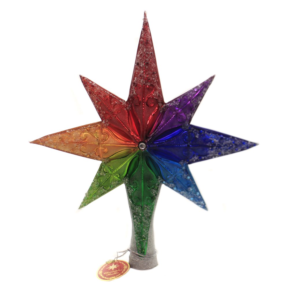 Christopher Radko RAINBOW STELLAR FINIAL Tree Topper Gay Love Is Love