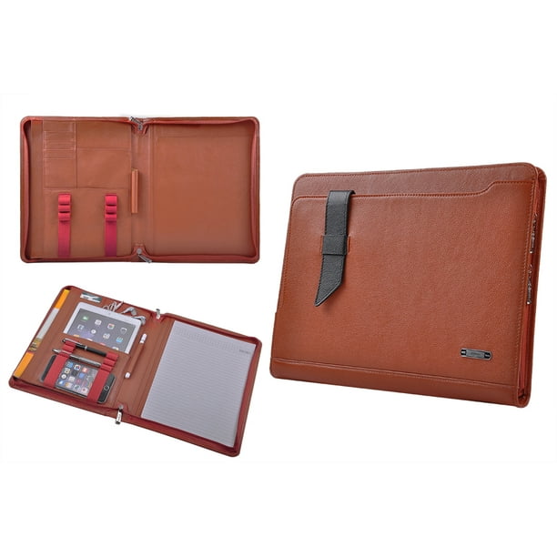 Leather Organizer Laptop Portfolio Case, Fits 12 inch / 13inch MacBook