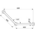 thumbnail image 3 of Basic 135° angled grab bar, 45cm armrest, 45cm (white), 3 legs., 3 of 4