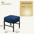 thumbnail image 4 of Auzfy 2 Pieces Aluminum Outdoor Patio Ottoman with Blue Cushion, Assembled Outdoor Foot Stool, Black Frame, 4 of 6
