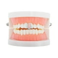 thumbnail image 2 of Unique Bargains 1 Pc Fake Grills Hip Hop Square Zirconia Teeth Grillz Silver Tone Pink, 2 of 6