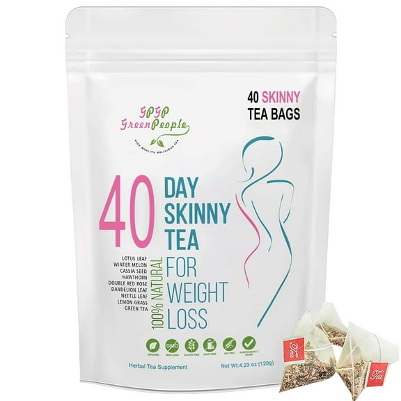 Skinny Boost 40 Day Detox Tea - Herbal Detox with Green Tea for Weight, Metabolism, Energy, Bloating