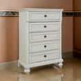 thumbnail image 6 of Lea 48 Inch Tall Dresser Chest, 5 Gliding Drawers, Wooden Bun Feet, White, 6 of 6