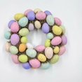 thumbnail image 6 of TERGAYEE Colorful Easter Egg Wreath,16Inch Artificial Easter Wreaths for Front Door,Hanging Spring Wreath with Pastel Easter Eggs,Green Leaves for Wall Window Party Decor, 6 of 9