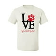 thumbnail image 2 of Love My Cat Stole My Heart Red Footprints Animal Lover Men's Graphic T-Shirt, White, 4XL, 2 of 3